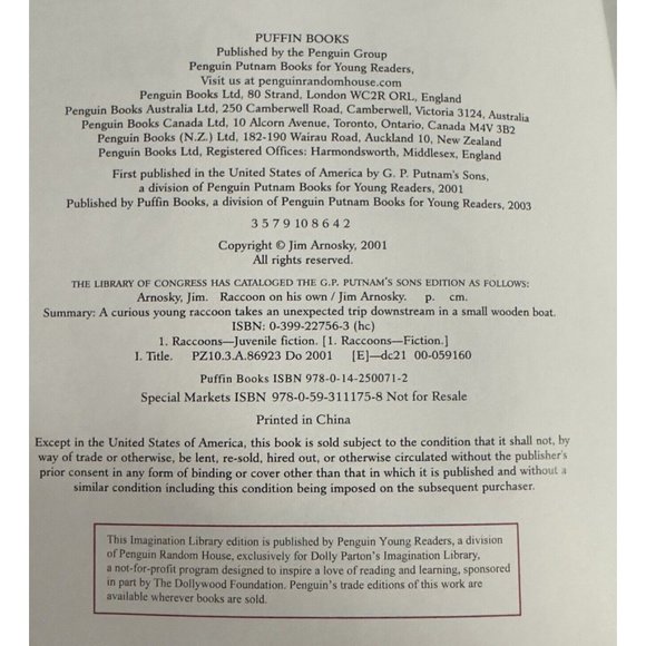 Raccoon On His Own (Imagination Library) - Firm Softcover By Arnosky, Jim - LN - Picture 8 of 8